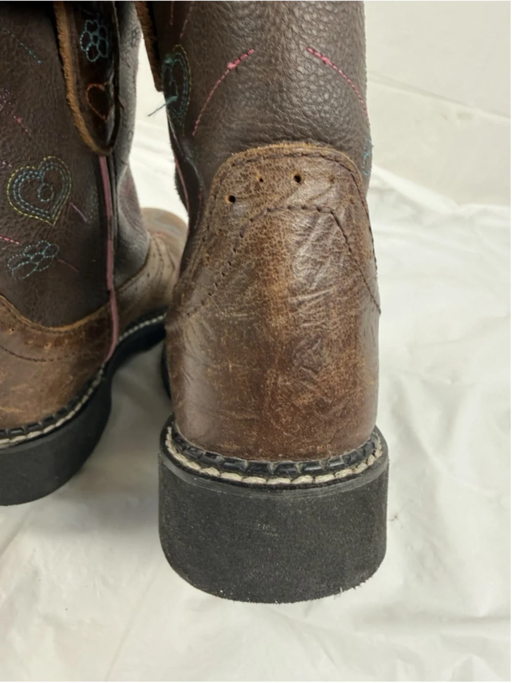 Justin Gypsy kids boot Size 12D Brown/Pink Cowboy Boots Style 9205JR